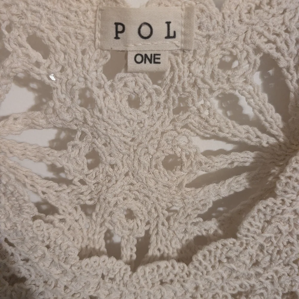 POL Natalie Lace Crochet Crop Top Cream - Picture 7 of 10